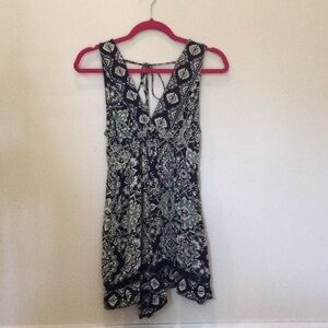 Angie V Neckline Patterned Romper